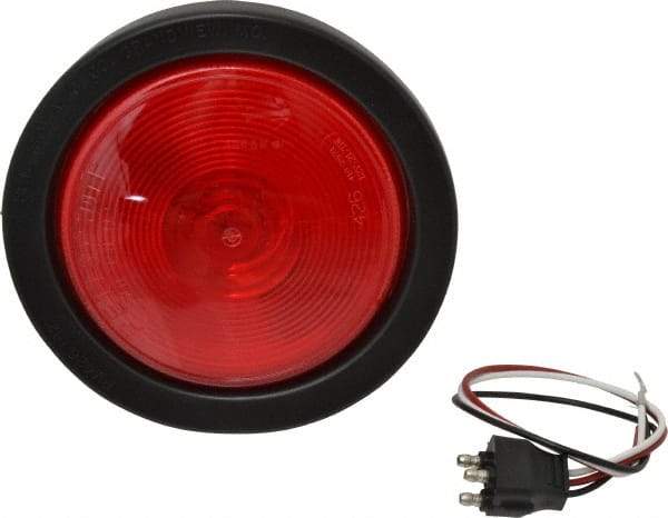 Peterson - 4" Long, 25 Watt, 2.1 Amp, Red Sealed Lighting Stop, Turn & Tail Light - 12 Volts, Includes Grommet, Light & Pigtail - Americas Tooling