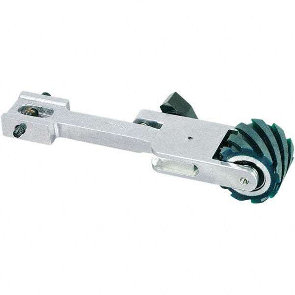 Dynabrade - 2" Wide Contact Arm - 72" Belt Length x 2" Belt Width, Serrated, Urethane, 70" Contact Wheel Diam - Americas Tooling