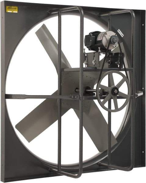 Americraft - 36" Blade, Belt Drive, 1 hp, 13,174 CFM, TEFC Exhaust Fan - 42-1/2" Opening Height x 42-1/2" Opening Width, 2.8/1.4 Amp, 230/460 Volt, 1 Speed, Three Phase - Americas Tooling