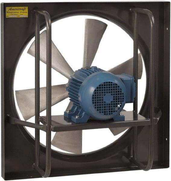 Americraft - 20" Blade, Direct Drive, 1 hp, 6,900 CFM, Explosion Proof Exhaust Fan - 24-1/2" Opening Height x 24-1/2" Opening Width, 16/8 Amp, 115/230 Volt, 1 Speed, Single Phase - Americas Tooling