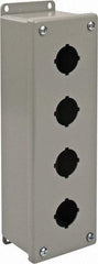 nVent Hoffman - 4 Hole, 1.2 Inch Hole Diameter, Steel Pushbutton Switch Enclosure - 11-1/4 Inch High x 3.47 Inch Wide x 2-3/4 Inch Deep, 12, 13 NEMA Rated - Americas Tooling