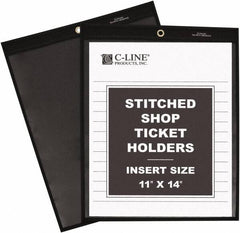 C-LINE - 25 Piece Clear Stitched Shop Ticket Holder - 14" High x 11" Wide - Americas Tooling