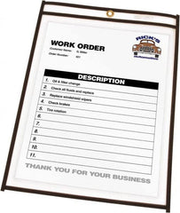 C-LINE - 25 Piece Clear Stitched Shop Ticket Holder - 11" High x 8-1/2" Wide - Americas Tooling