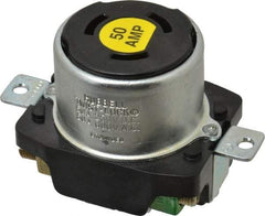 Hubbell Wiring Device-Kellems - 250 VDC, 600 VAC, 50 Amp, Self Grounding Receptacle - 3 Poles, 4 Wire, Female End, Black - Americas Tooling