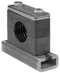 HYDAC - 3.94" Wide x 2.99" High x 1.18" Deep, Polypropylene Heavy Duty C-Rail Mount Vibration-Control Clamp - Carbon Steel Plate, Mount with C-Rail Nuts, Top plates, Clamp Pairs, and Bolts - Americas Tooling