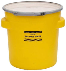 Eagle - 20 Gallon Capacity, Metal Lever Lock, Yellow Salvage Drum - 5 Gallon Container, 165 Lb. Capacity, Polyethylene, UN 1H2/X75/S Listing - Americas Tooling