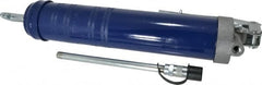 Lincoln - 4,500 Max psi, Rigid Pistol Grease Gun - 14-1 & 2 oz (Cartridge) & 16 oz (Bulk) Capacity, 1/8 Thread Outlet, 39 Strokes per oz, Bulk & Cartridge Fill, Includes 6" Straight Pipe & Coupler - Americas Tooling