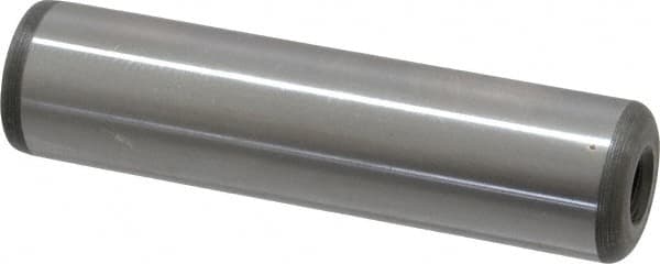 Jergens - 3/4" Diam x 3" Pin Length C-1215 Alloy Steel Pull Out Dowel Pin - C 47-58 & C 60-64 (Surface) Hardness, 1 Beveled & 1 Threaded End - Americas Tooling