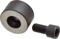 Jergens - 3/8-16 Thread, 1-1/4" OD, 3/4" High, Jig Foot - Black Oxide Finish, Low Carbon Steel, Case Hardened, 75-77 R30N Heat Treatment - Americas Tooling