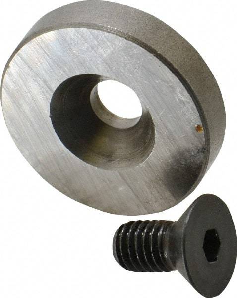 Jergens - 3/8-16 Thread, 1-5/8" OD, 3/8" High, Flat Foot - Low Carbon Steel, Case Hardened, 75-77 R30N Heat Treatment - Americas Tooling