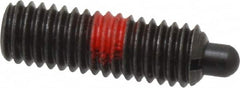 Jergens - 3/8-16, 1-1/8" Thread Length, 3/16" Plunger Projection, Steel Threaded Spring Plunger - 0.186" Max Plunger Diam, 1-1/8" Plunger Length, 5.5 Lb Init End Force, 14.5 Lb Final End Force, 3/16" Hex - Americas Tooling