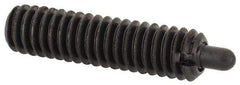 Jergens - 8-32, 5/8" Thread Length, 3/32" Plunger Projection, Steel Threaded Spring Plunger - 0.07" Max Plunger Diam, 5/8" Plunger Length, 2.7 Lb Init End Force, 7.3 Lb Final End Force, 5/64" Hex - Americas Tooling