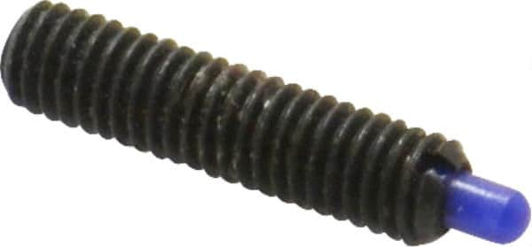 Jergens - 10-32, 3/4" Thread Length, 1/8" Plunger Projection, Steel Threaded Spring Plunger - 0.093" Max Plunger Diam, 3/4" Plunger Length, 2.9 Lb Init End Force, 11.1 Lb Final End Force, 3/32" Hex - Americas Tooling