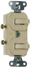 Pass & Seymour - 1 Pole, 120/277 VAC, 15 Amp, Flush Mounted, Self Grounding, Tamper Resistant Duplex Switch - NonNEMA Configuration, 2 Switch, Side Wiring, UL Listed 20 Standard - Americas Tooling