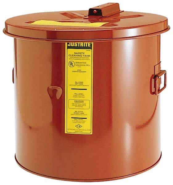 Justrite - Bench Top Solvent-Based Parts Washer - 5 Gal Max Operating Capacity, Steel Tank, 330.2mm High x 13-3/4" Wide - Americas Tooling
