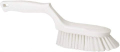 Vikan - 1-1/2" Bristle Length, Polyester Scrub Brush - 5-5/8" Long x 5" Wide Head, 13-1/2" OAL, White, Polypropylene Block - Americas Tooling