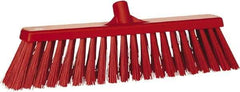 Vikan - 20" Heavy Duty Synthetic Push Broom - 4.3" Bristle Length, Plastic Block, European Threaded Handle Connection - Americas Tooling