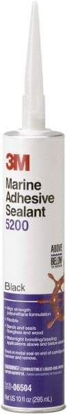 3M - 12.8 oz Cartridge Black Polyurethane Marine Adhesive Sealant - 190°F Max Operating Temp, 48 hr Tack Free Dry Time - Americas Tooling