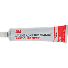 3M - 3 oz Tube White Polyurethane Marine Adhesive Sealant - 190°F Max Operating Temp, 60 min Tack Free Dry Time - Americas Tooling