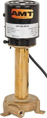 American Machine & Tool - 1.5 Amp, 115 Volt, 1/25 hp, 1 Phase, 1,725 RPM, Immersion Machine Tool & Recirculating Pump - 8 GPM, 3/4" Inlet, 5 psi, 12.4" Overall Height, NPT Thread, Brass Impeller, TEFC Motor - Americas Tooling