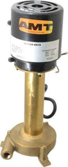 American Machine & Tool - 0.75 Amp, 230 Volt, 1/25 hp, 1 Phase, 1,725 RPM, Immersion Machine Tool & Recirculating Pump - 8 GPM, 3/4" Inlet, 5 psi, 12.4" Overall Height, NPT Thread, Brass Impeller, TEFC Motor - Americas Tooling