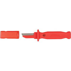 Wiha - Fixed Safety Utility Knife - 2" Blade, Red Plastic Handle, 1 Blade Included - Americas Tooling