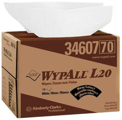 WypAll - L20 Dry General Purpose Wipes - Brag Box/Double Top Box, 16-3/4" x 12-1/2" Sheet Size, White - Americas Tooling