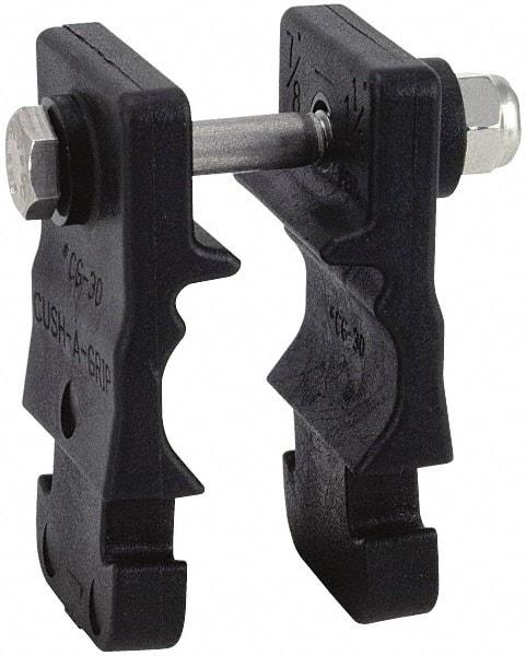 ZSI - 3/4" Pipe, Cushion Clamp - Black, 200 Lb Capacity, Glass Filled Nylon 6 - Americas Tooling