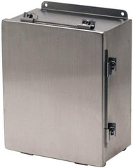 Cooper B-Line - Stainless Steel Standard Enclosure Hinge Flat Cover - NEMA 4, 12, 13, 3RX, 4X, 10" Wide x 12" High x 6" Deep, Corrosion Resistant, Dust-tight, Rainproof & Watertight - Americas Tooling