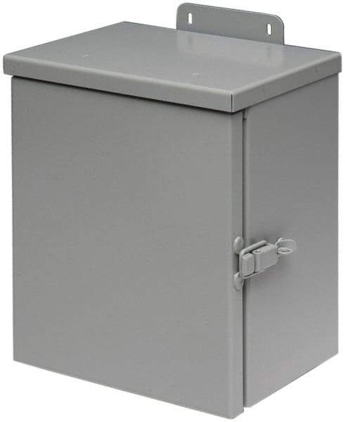 Cooper B-Line - Steel Junction Box Enclosure Hinge Flat Cover - NEMA 3R, 12" Wide x 12" High x 6" Deep, Rainproof - Americas Tooling