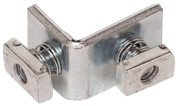 Cooper B-Line - Zinc Plated Carbon Steel 90° Preassembled Strut Fitting - 1/2" Bolt, 2 Holes, Used with Cooper B Line Channel & Strut (All Sizes Except B62 & B72) - Americas Tooling