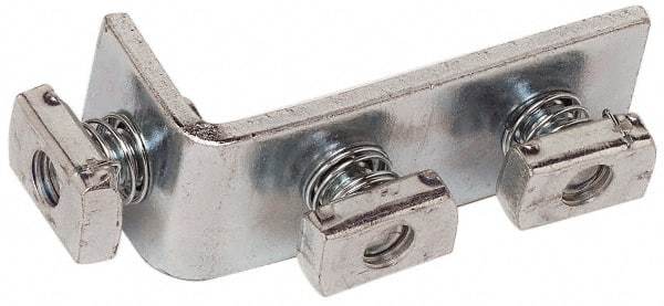 Cooper B-Line - Zinc Plated Carbon Steel 90° Preassembled Strut Fitting - 1/2" Bolt, 3 Holes, Used with Cooper B Line Channel & Strut (All Sizes Except B62 & B72) - Americas Tooling