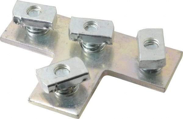 Cooper B-Line - Zinc Plated Carbon Steel Preassembled Flat Tee Strut Fitting - 1/2" Bolt, 4 Holes, Used with Cooper B Line Channel & Strut (All Sizes Except B62 & B72) - Americas Tooling