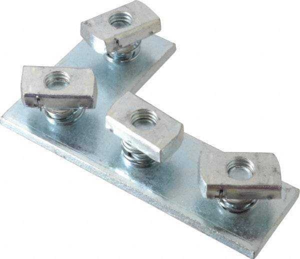 Cooper B-Line - Zinc Plated Carbon Steel Preassembled Flat Corner Strut Fitting - 1/2" Bolt, 4 Holes, Used with Cooper B Line Channel & Strut (All Sizes Except B62 & B72) - Americas Tooling