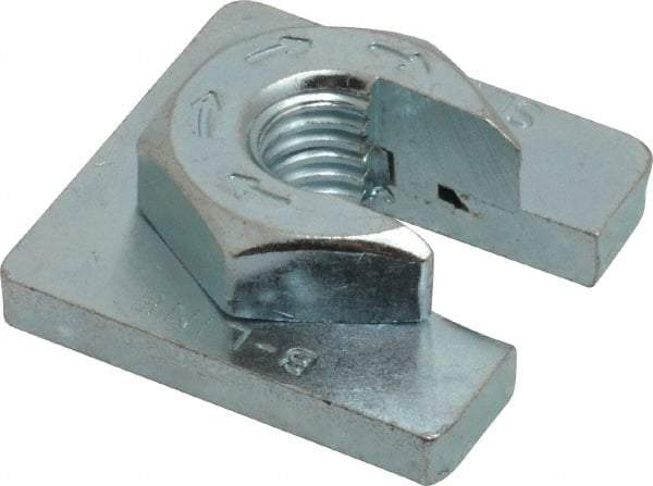 Cooper B-Line - 1/2" Rod, Zinc Plated Carbon Steel Slip On Square Washer, Lock Strut Nut - 1350 Lb Capacity, 1/2-13" Bolt, 1 Hole, Used with Cooper B Line Channel & Strut (All Sizes Except B62 & B72) - Americas Tooling