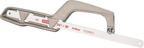 Stanley - 10" Hacksaw - 1" Throat Depth, Cast Aluminum Handle, Aluminum D-Style Handle - Americas Tooling