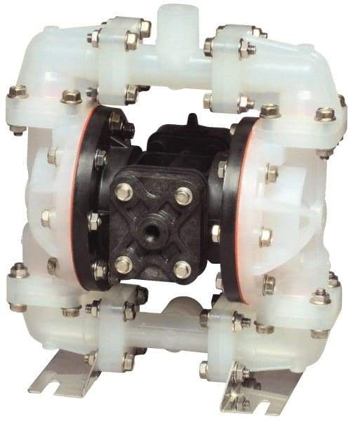 SandPIPER - 1/2" NPT, Metallic, Air Operated Diaphragm Pump - Santoprene Diaphragm, Stainless Steel Housing - Americas Tooling