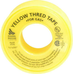 Federal Process - 1/2" Wide x 260" Long Gas Pipe Repair Tape - 3.8 mil Thick, -450 to 550°F, Yellow - Americas Tooling