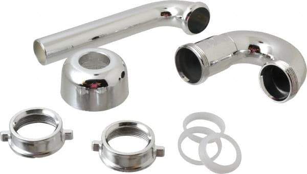 Federal Process - 1-1/4 Outside Diameter, P Trap with Wall Pipe - Chrome Coated, PVC - Americas Tooling