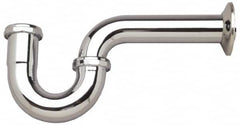 Federal Process - 1-1/2 Outside Diameter, 17 Gauge, P Trap with Wall Pipe - Chrome Coated, Brass - Americas Tooling