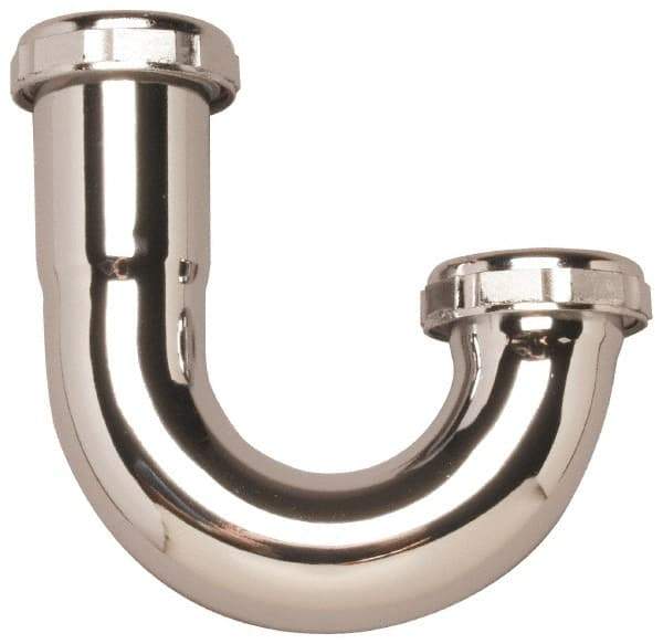 Federal Process - 1-1/2 Outside Diameter, 17 Gauge, P Trap J Bend Only - Chrome Coated, Brass - Americas Tooling