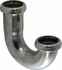 Federal Process - 1-1/2 Outside Diameter, 20 Gauge, P Trap J Bend Only - Chrome Coated, Brass - Americas Tooling