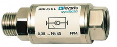 Legris - 3/4" Stainless Steel Check Valve - Unidirectional, Male BSPP x Female BSPP, 580 WOG - Americas Tooling