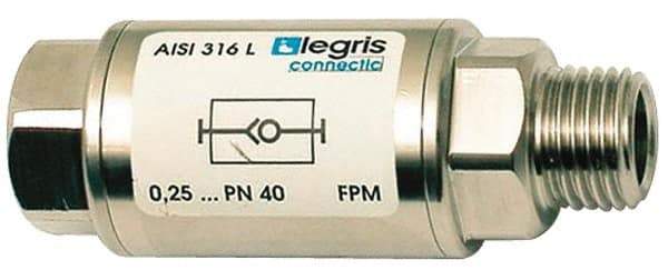 Legris - 1/2" Stainless Steel Check Valve - Unidirectional, Female BSPP x Male BSPP, 580 WOG - Americas Tooling