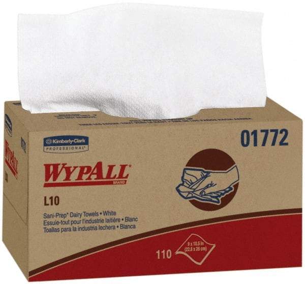 WypAll - Dry General Purpose Wipes - Pop-Up, 10-1/4" x 9" Sheet Size, White - Americas Tooling