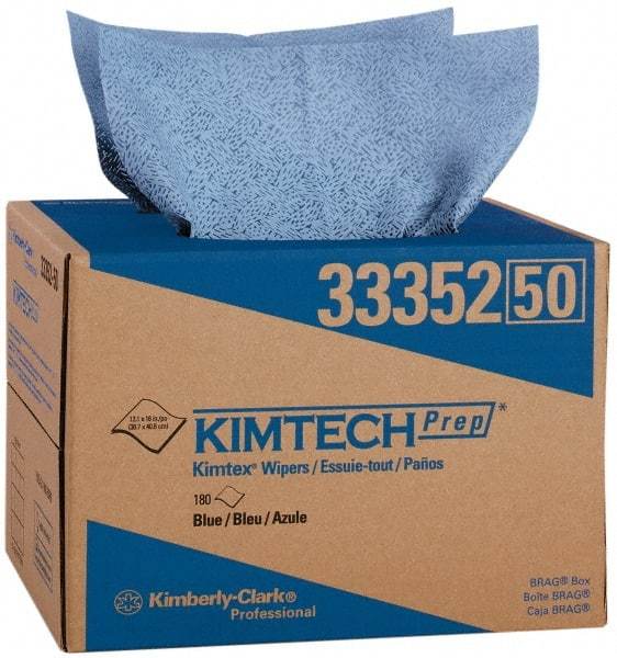 Kimtech - Dry Clean Room/Lab/Critical Task Wipes - Pop-Up, 12-1/2" x 12" Sheet Size, Blue - Americas Tooling