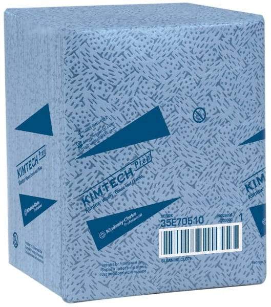 Kimtech - 1/4 Fold Clean Room/Lab/Critical Task Wipes - Poly Pack, 13" x 12" Sheet Size, Blue - Americas Tooling