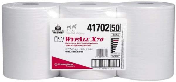 WypAll - X70 Dry Shop Towel/Industrial Wipes - Center Pull, 13-3/8" x 9-3/4" Sheet Size, White - Americas Tooling