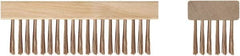 Ampco - 19 Rows x 6 Columns Bronze Scratch Brush - 7-1/4" OAL, 1-3/4" Trim Length, Wood Straight Handle - Americas Tooling