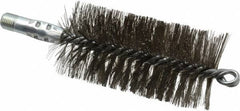 Schaefer Brush - 4-1/2" Brush Length, 2-1/4" Diam, Double Stem, Double Spiral Tube Brush - 7-1/4" Long, Stainless Steel, 1/4" NPSM Male Connection - Americas Tooling